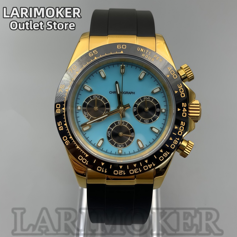 Rubber Strap Diver - LARIMOKER 39mm メンズ スポーツウォッチ VK63 ムーブメント