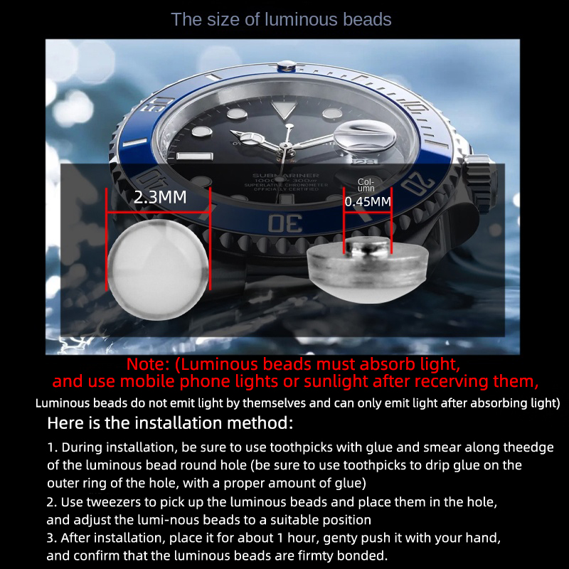 ロレックスサブマリーナ用の発光ビーズ,緑,黒,ウォーターゴー - Rolex Watch Daytona のレビューと価格